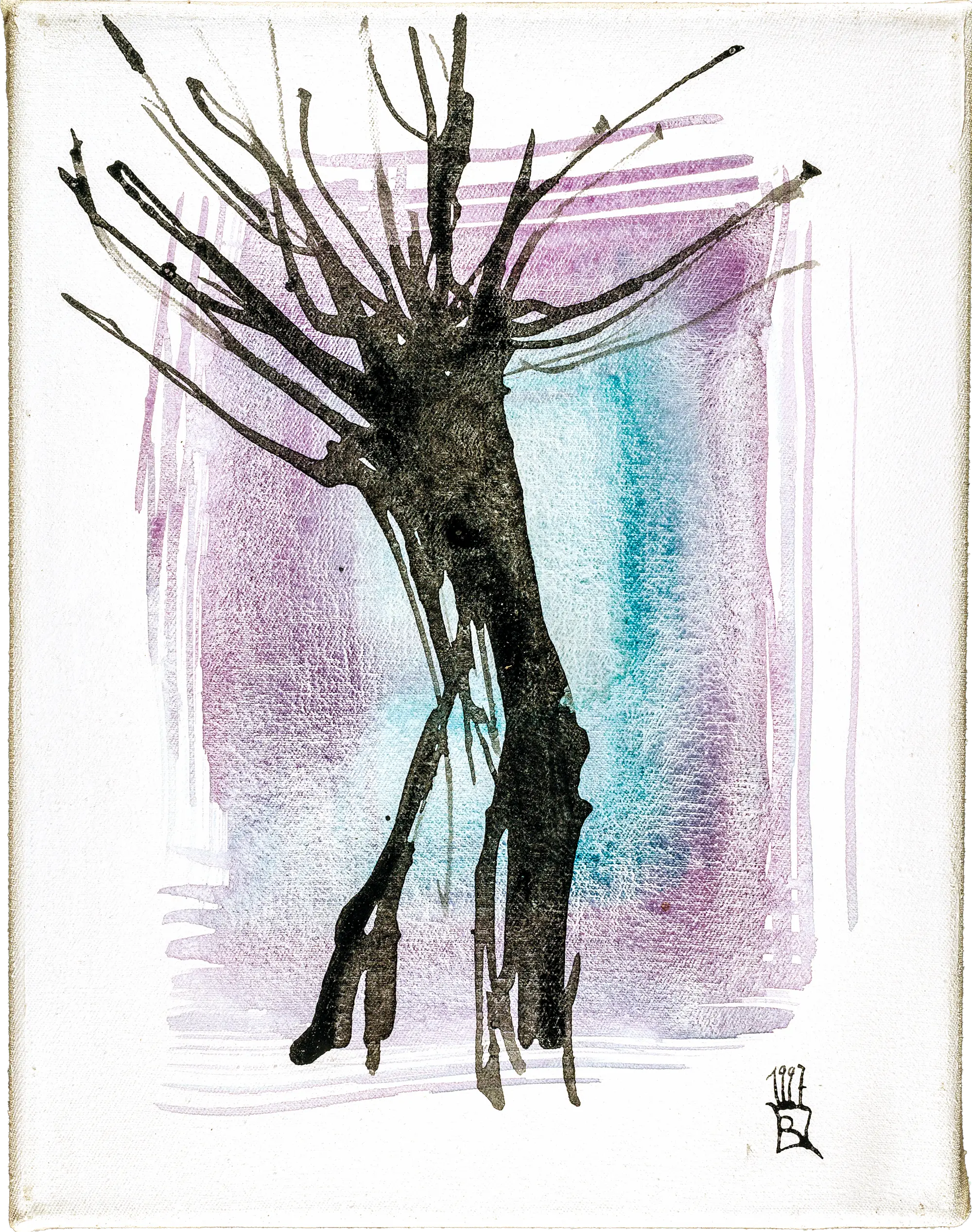 baum 11 - tempera - farbpigmente